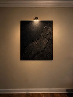 Tide Ocean Large Black Textured Abstract Handcrafted 30”x36” in