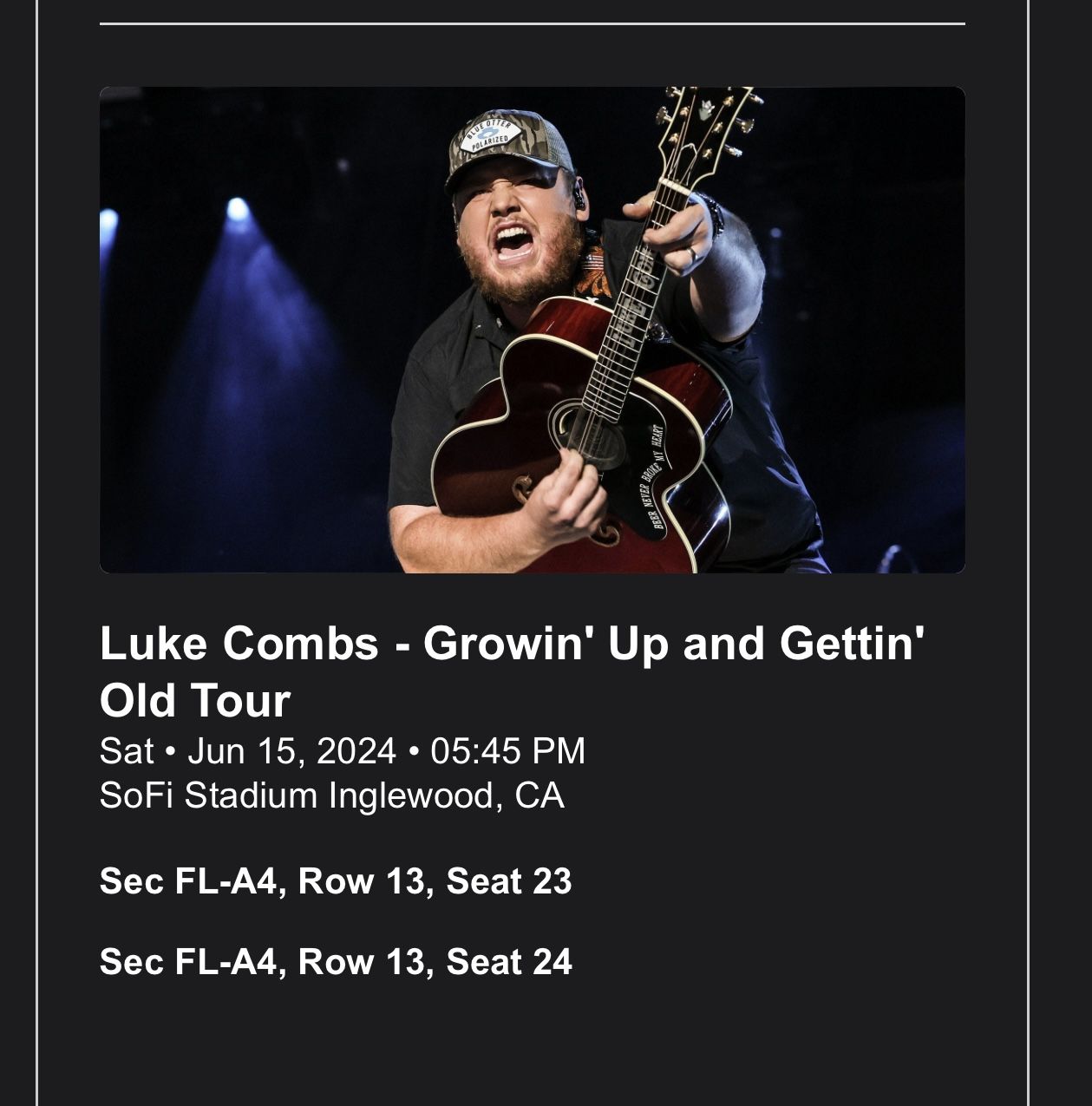 Like Combs Concert Floor Seats. 