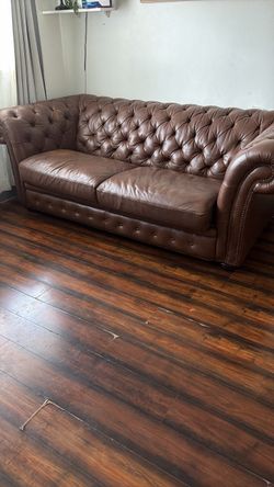 Leather brown couch