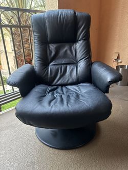 Black leather swivel chair