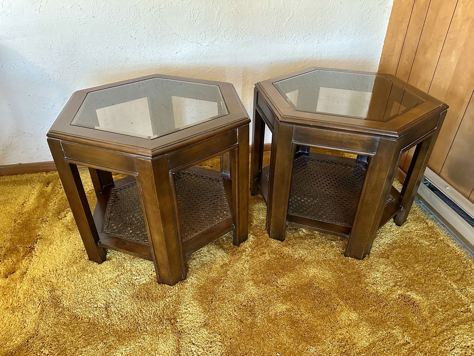 Vintage Hexagonal End / Side Tables