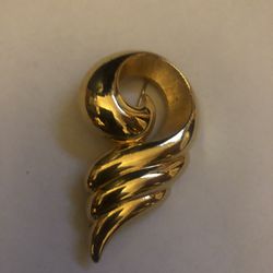 Vintage  Brass Designer Brooch  Pin  2 1/2 Inches 