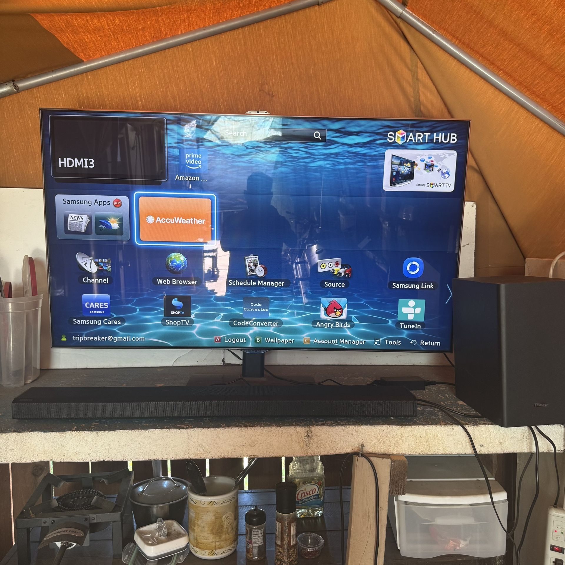 Amazing 55” Samsung Smart TV & Sound Bar W/Subwoofer Combo