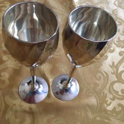Sterling Silver Solid Wine Goblet Set