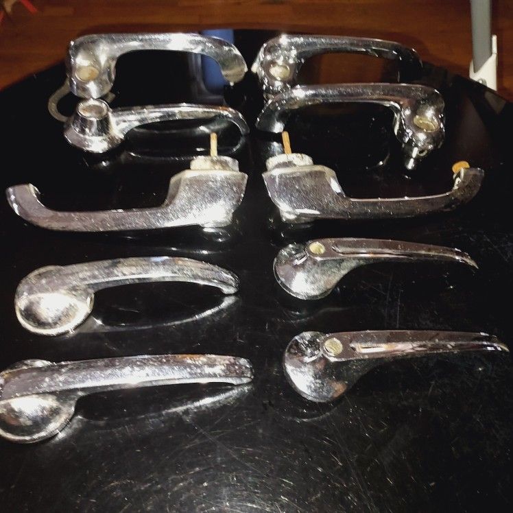 Old School Vintage Automotive Car Door And Window Handles 1960s 1970s Solid Chrome!