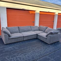 Modern Dark Gray Cloud Sectional Sofa - FREE DELIVERY 