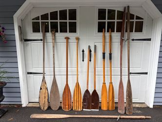Vintage Wood Boat Canoe Kayak Oars - Cabin Lake Beach Decor