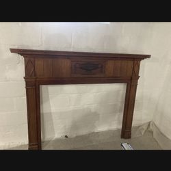 Wooden fireplace mantle