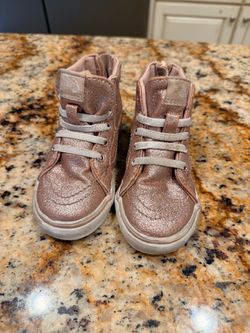 Vans glitter pink rose shoes toddler 7c