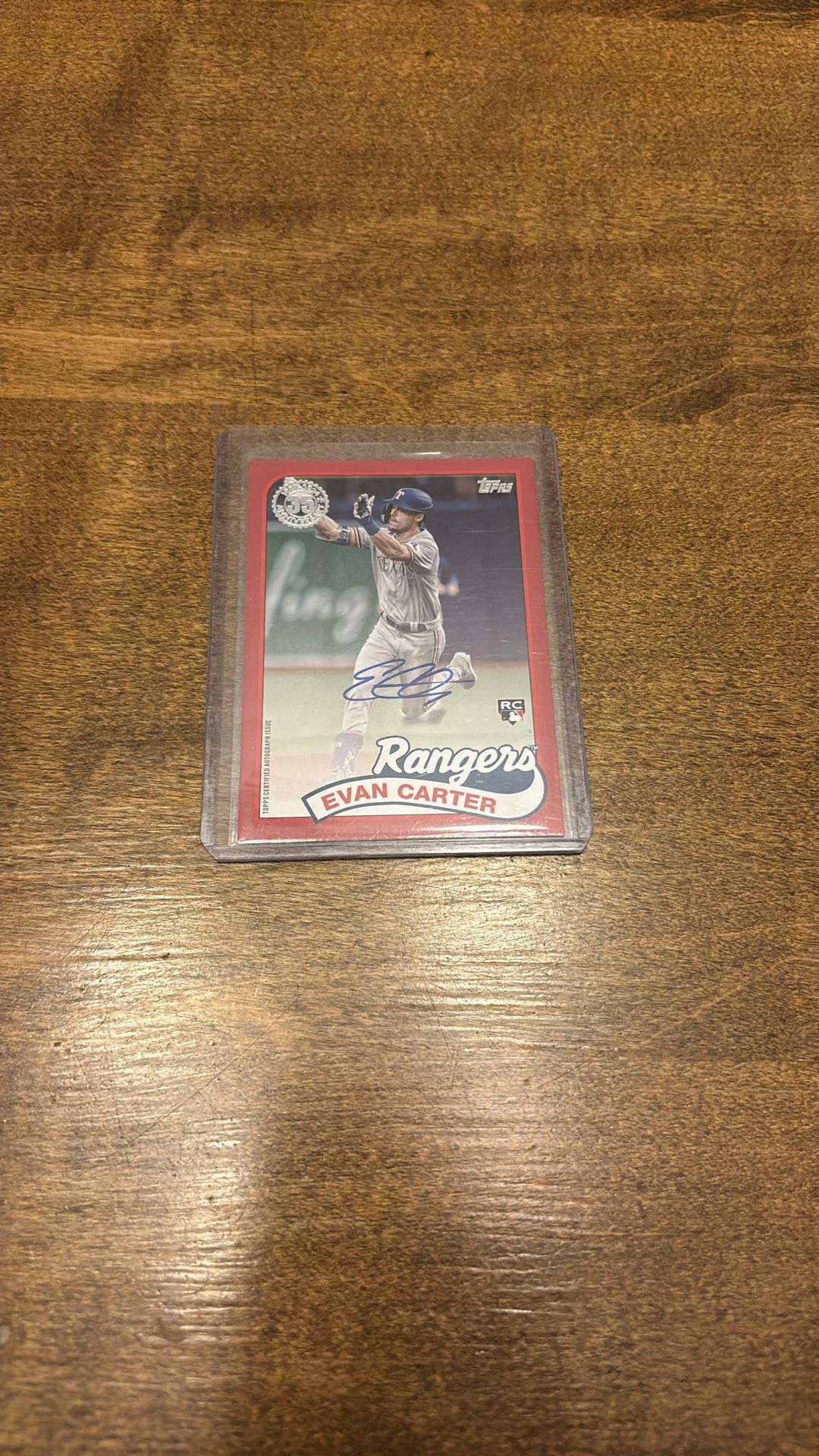 Texas Rangers Evan Carter Red Parallel Autograph 2024 Topps 35th Anniversary /25