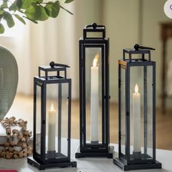 Christmas Lantern, Black, Sset of 3 ( N68)