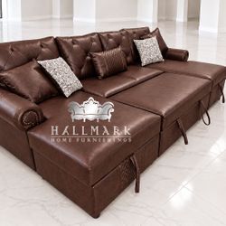 Leather Sectionals (Storage & Pullout Bed)