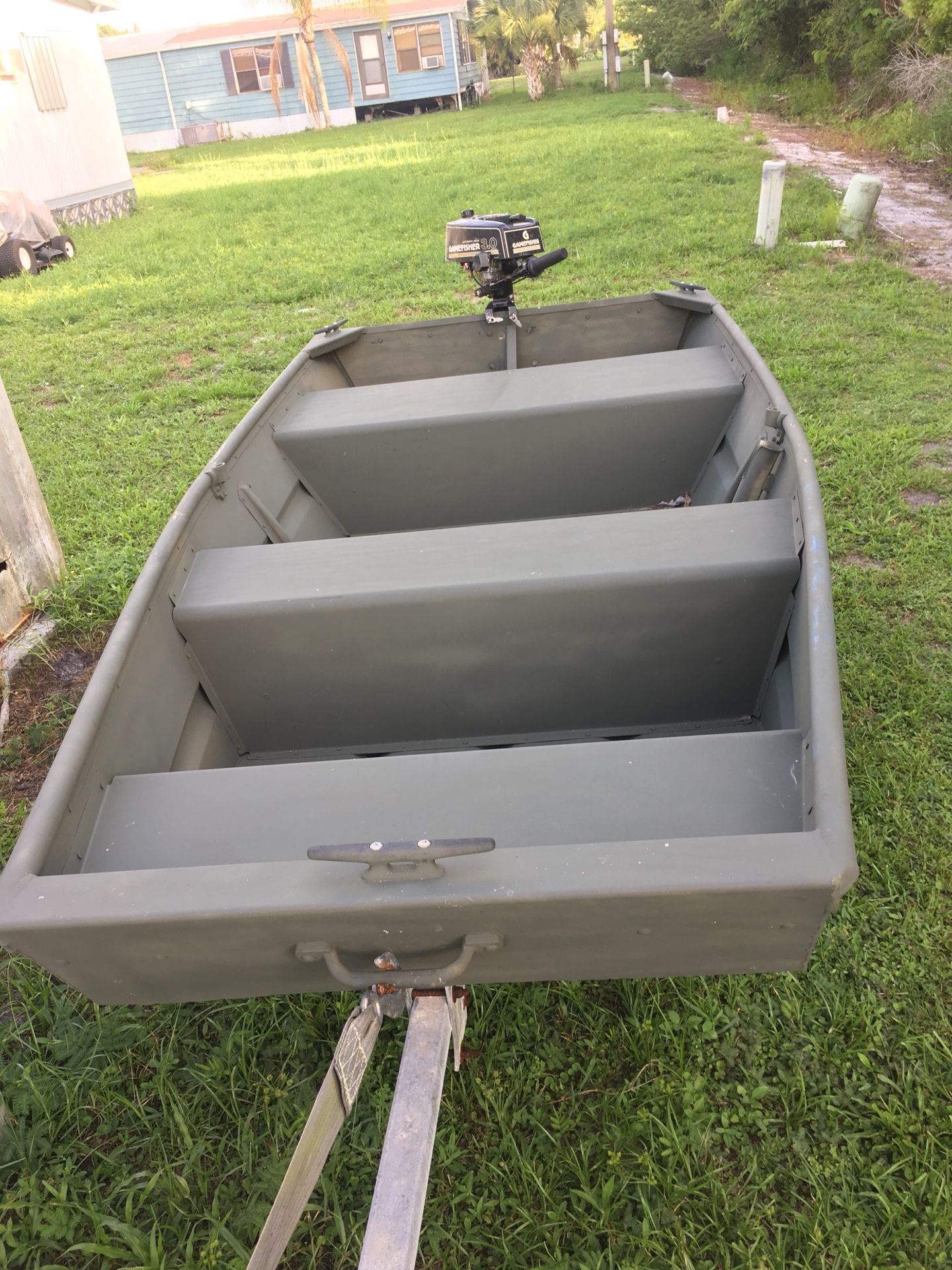 10 ft John boat with 15 feet trailer and 3.0