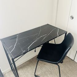 Marble desk & Leather Chair 