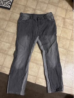 Gray flared jeans