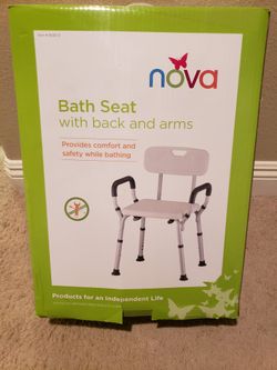 NOVA Bath/Shower Sear With Back And Arm Seat