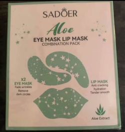 Aloe Vera Under Eye Patches and Moisturizing Lip Mask Set - 10 Pcs