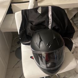 Motorcycle Jacket and Helmet 