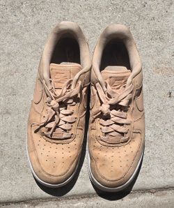 Nike Air Force 1 Wheat Flax Brown Sneakers, Size 9.5