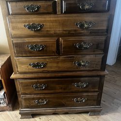 Furniture,  Vintage Dresser with Mirror with chest of drawers