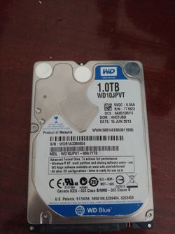 WD Blue 1TB 2.5" Hard Drive.