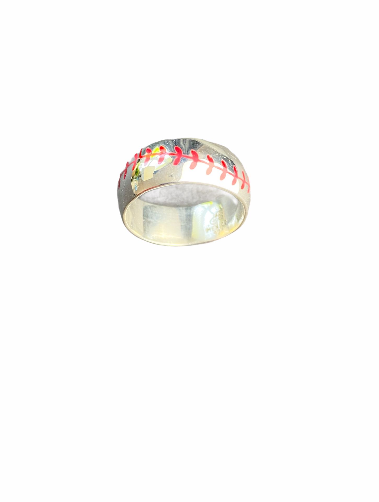 Silver Baseballs Band Ring
