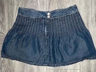 Armani Exchange jean skirt with pink stitching || $30 plus $4 s/h (US)
