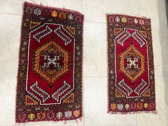 Two Oriental carpets 18X34 Inches
