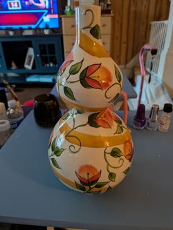 Hand-Painted Ceramic Gourd Vase