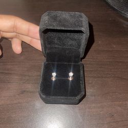 4MM VVS1 Moissanite, Sterling Silver Stud Earrings
