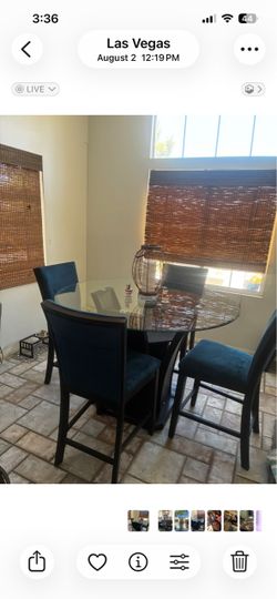 Round Glass Top Counter Height Dining Set