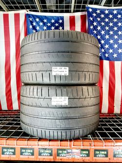 ✅ 2 Used Tires 335/25ZR20 MICHELIN PILOT SUPER SPORT ZP RUN FLAT 335/25R20 CORVETTE REAR TIRES 335 25 20