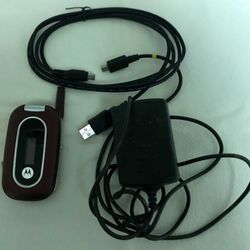 Motorola W315 Red Flip Phone Complete
