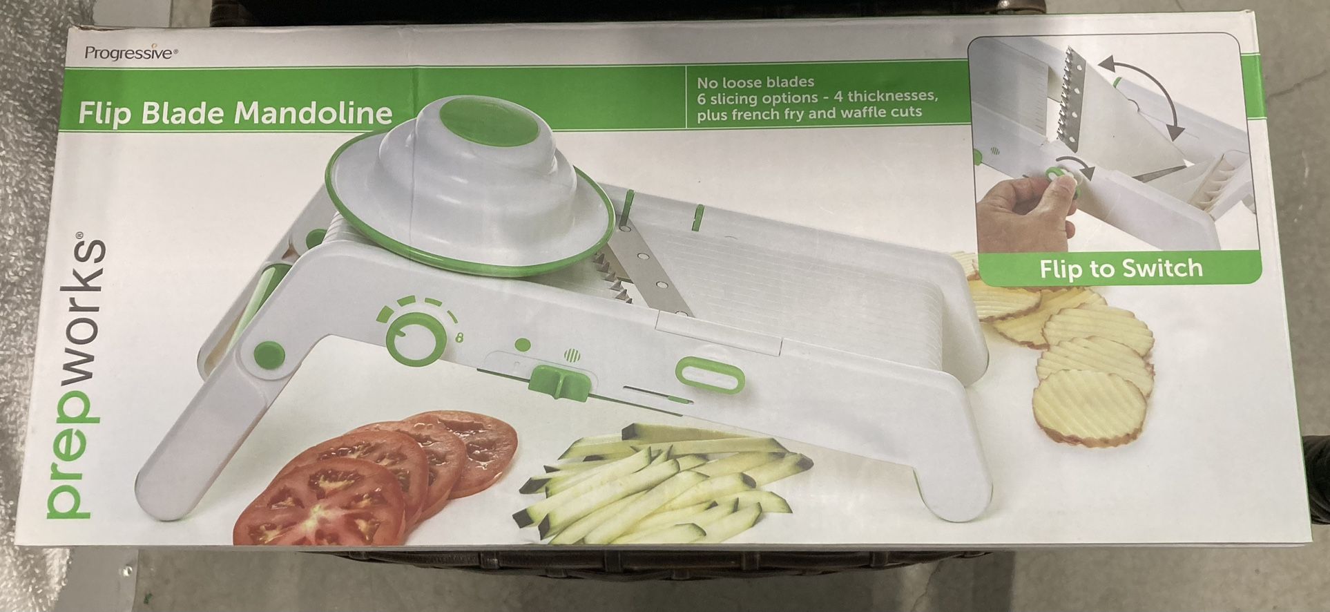 PREP WORKS Flip Blade Mandoline 6 Slicing Options 4 Thicknesses French Fry Waffle Cuts - NIB