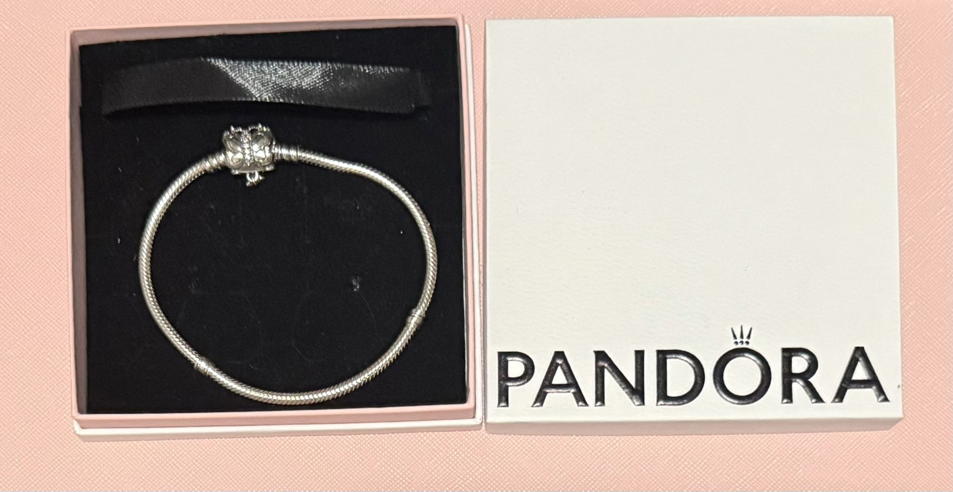 New Pandora Butterfly Clasp Snake Chain Bracelet