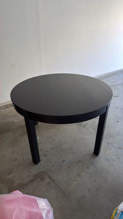 IKEA Extendable Round Dining Table – Brown-Black