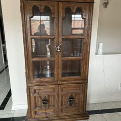 Antique Genuine Oak Wood Cabinet