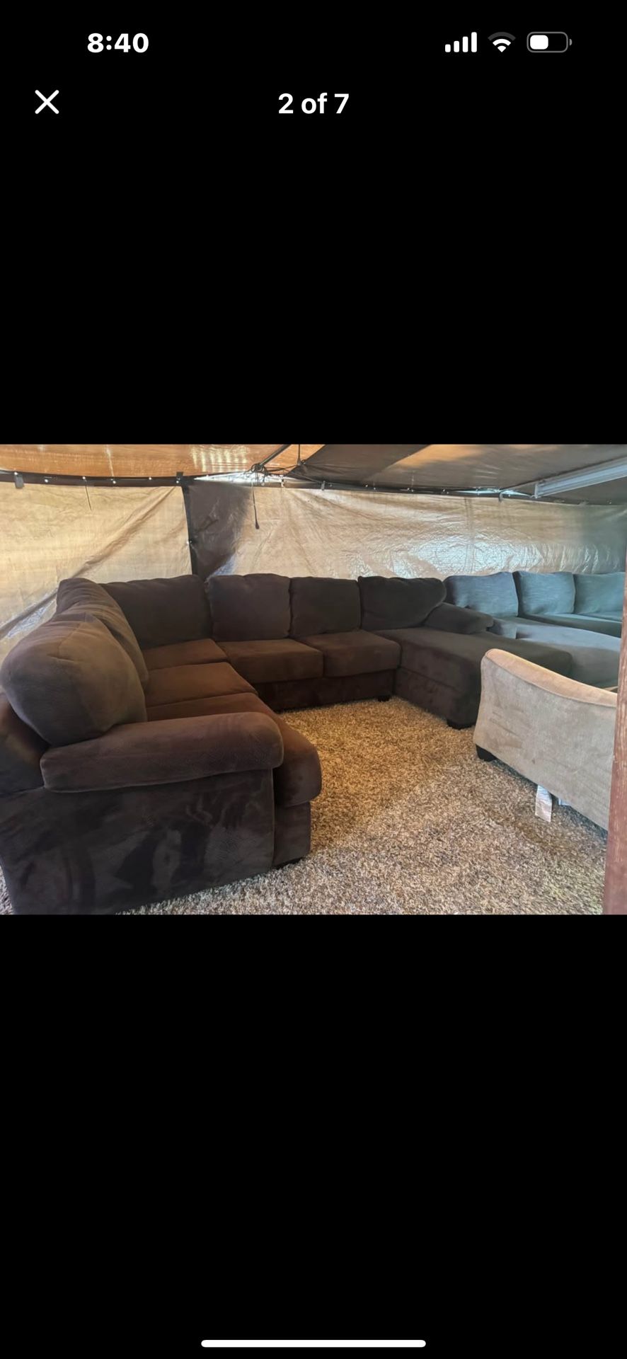 Brown sectional couch great condition clean we sell all the time delivery $40 local