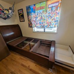 Twin Sleigh Bed Frame With Drawer