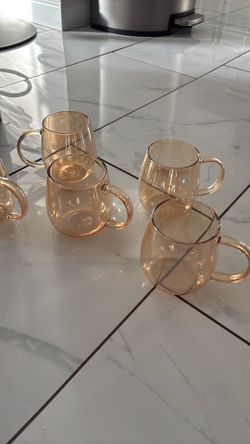 12 piece Coffee, tea glass cup gold color 12 piece