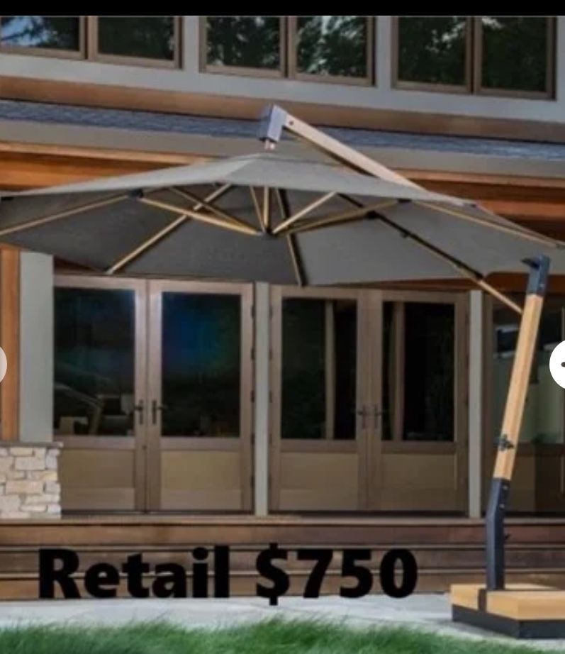 SunVilla 11ft.Round Modern Angled Umbrella