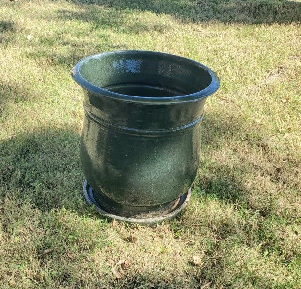 Large Glazed Flower Pot
