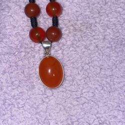 Handmade Silver Carnelian Necklace