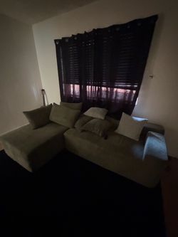 green boneless couch
