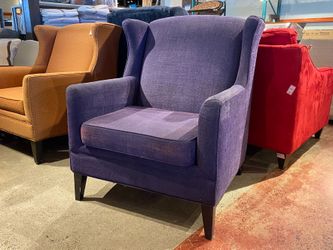 Modern Spartan Purple Wingback Armchair