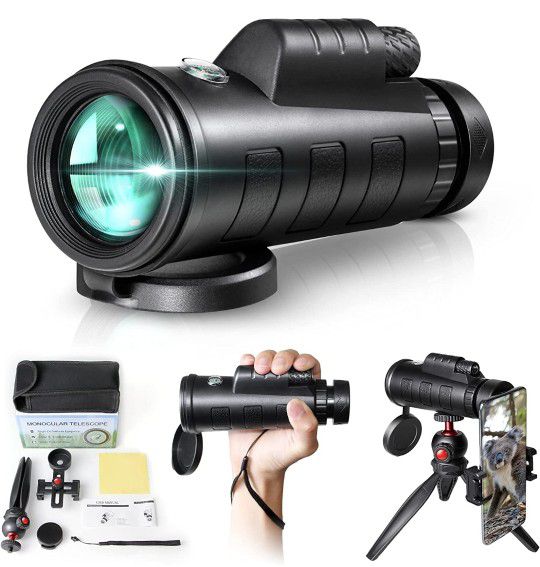 8x42 Monocular Telescope for Smartphone - Monoculars for Adults High Powered HD Portable Handheld Telescope with Tripod Phone Adapter for Hiking Hunti