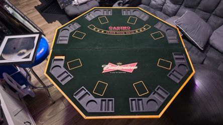 Budweiser Folding Poker / Casino Game Table – 8 Player