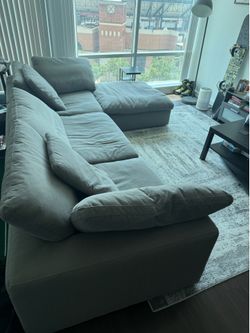 Bob's Dream Gray Modular Sectional - Cloud Couch / RH Dupe - 3pc + Ottoman