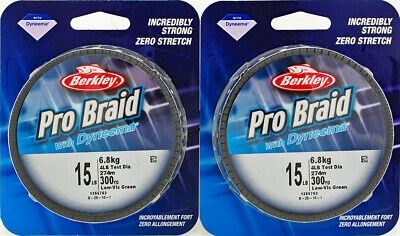 2 New Berkley Pro Braid 15bl for Baitcaster, Spincast or spinning reel fishing line 300 YD