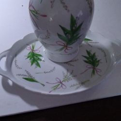 Lily Of The Valley Vase And Serving Tray